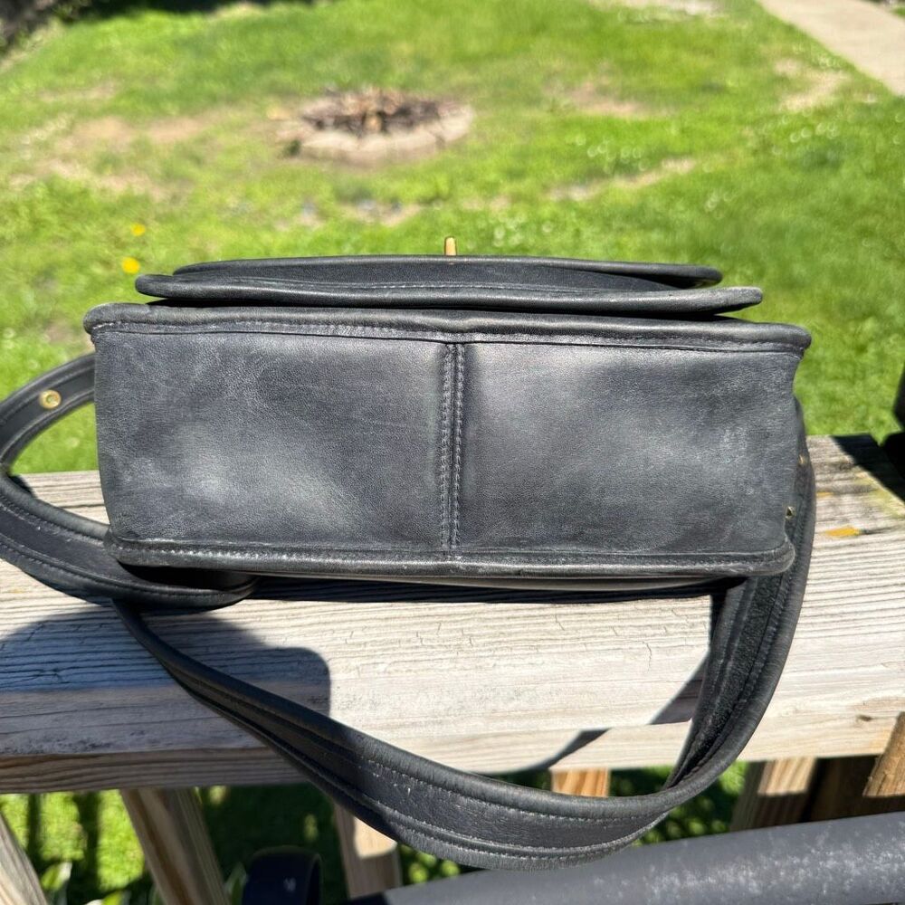 Vintage 90s Coach Rambler Legacy 9061 Bag Black Leather Crossbody Purse Handbag - Picture 3 of 11